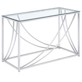 Coaster Lille Glass Top Rectangular Sofa Table Accents Chrome Model 720499